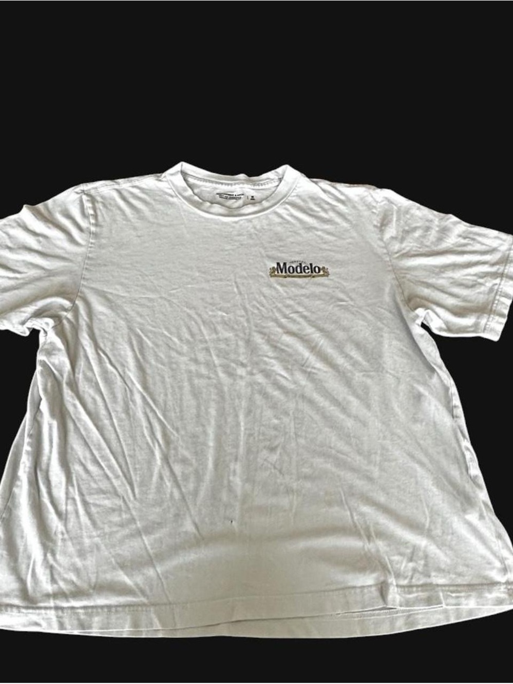 Abercrombie & Fitch White Tee with Modelo Chest Logo - Men